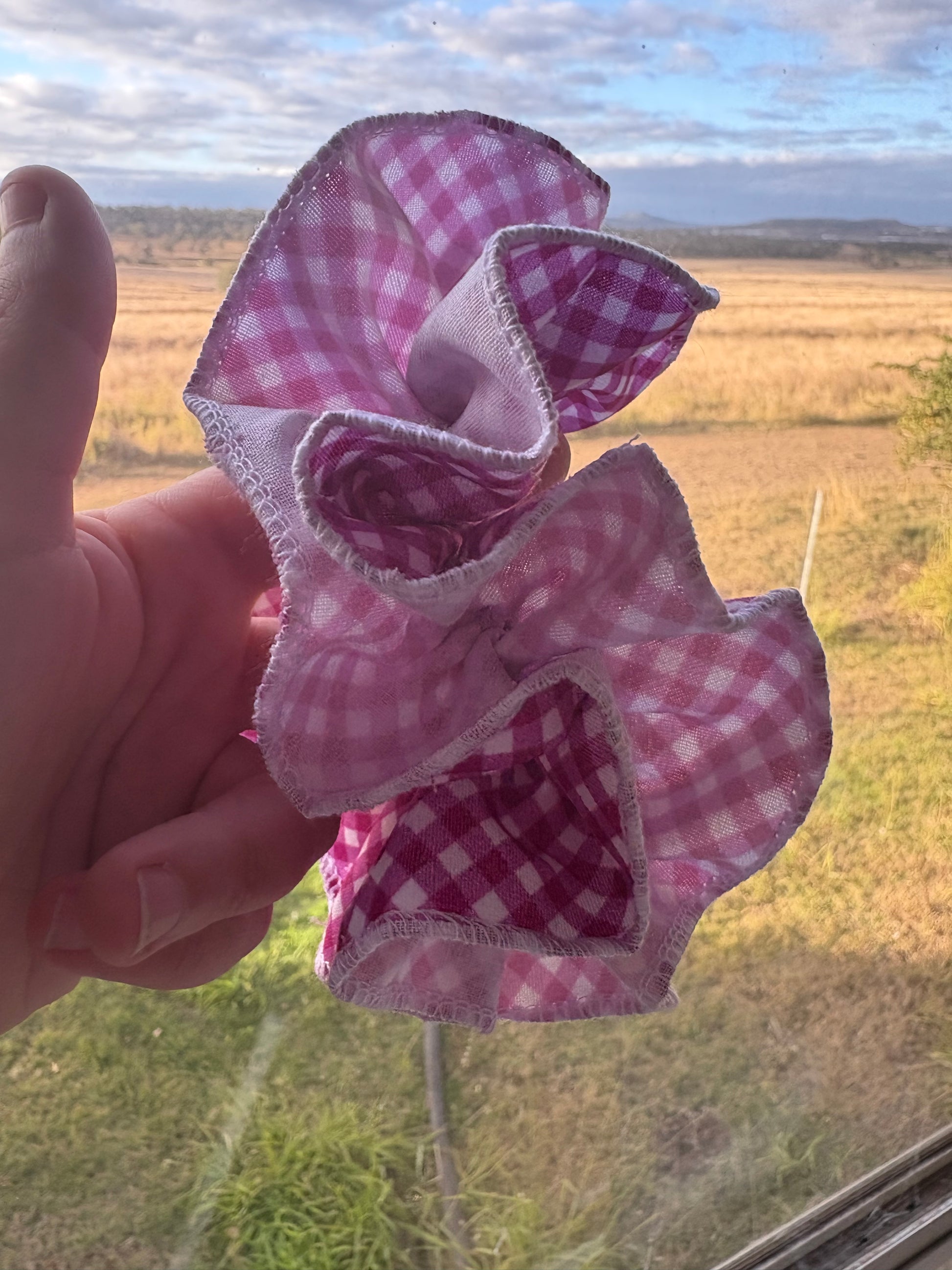 Gingham Frill Scrunchie