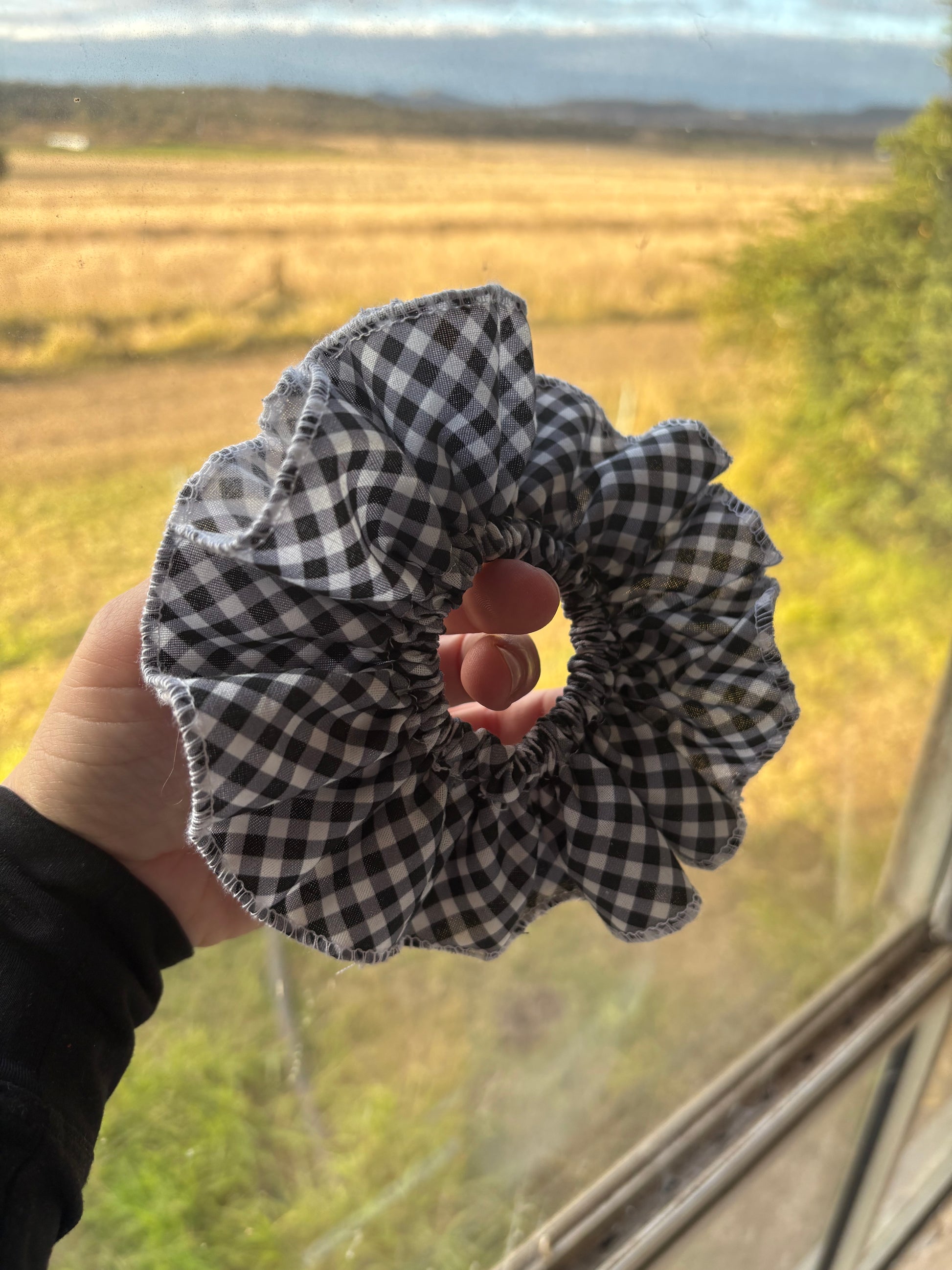 Gingham Frill Scrunchie