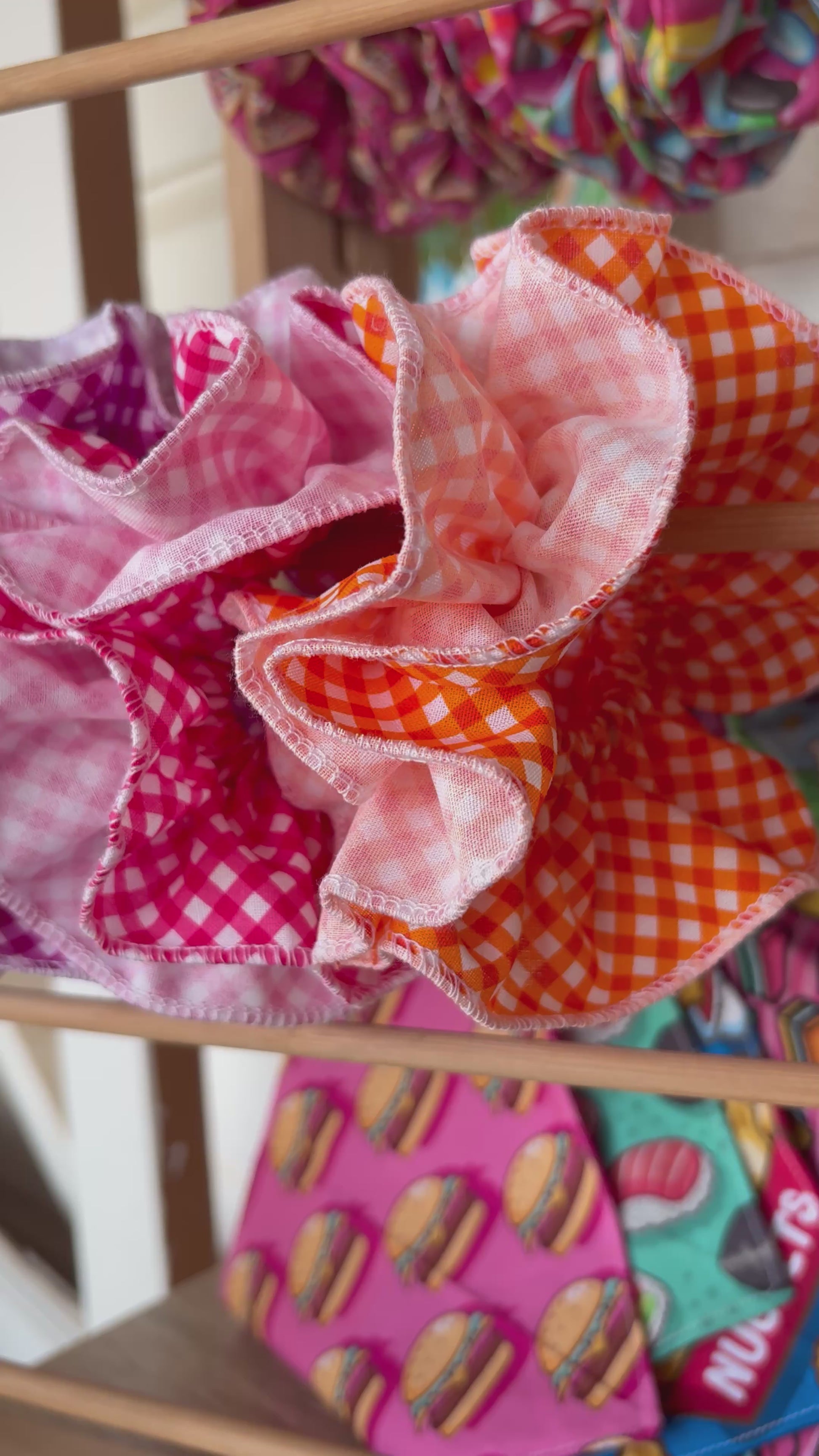 Gingham Frill Scrunchie